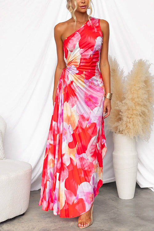 Elestren | Sunset Flower Petal Dress