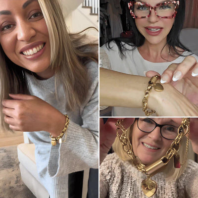 Danica | Golden Heart Charm Chain Bracelet