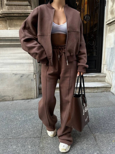Nyssa | Oversized Zip-Up Lounge Set