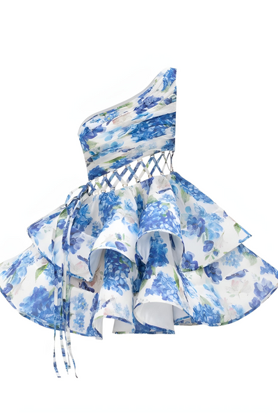 Daphne | Floral One-Shoulder Mini Dress