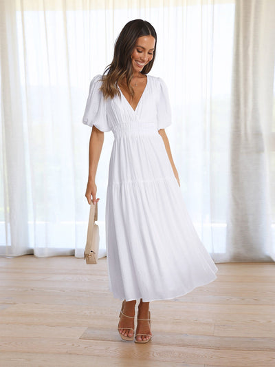 Bethany | Dress with Puff Sleeves