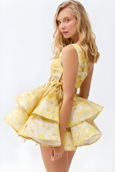 Daphne | Floral One-Shoulder Mini Dress