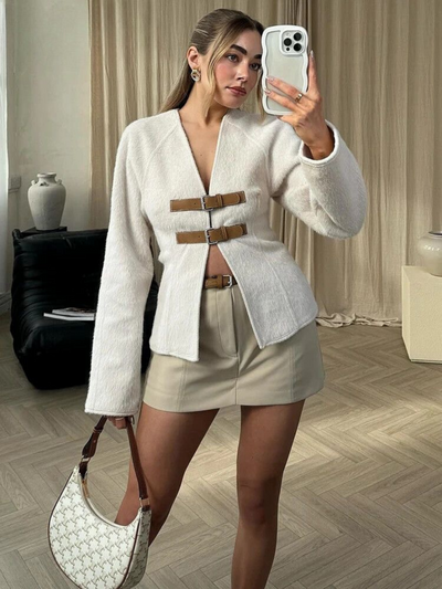 Cerise | Structured Buckle Blazer