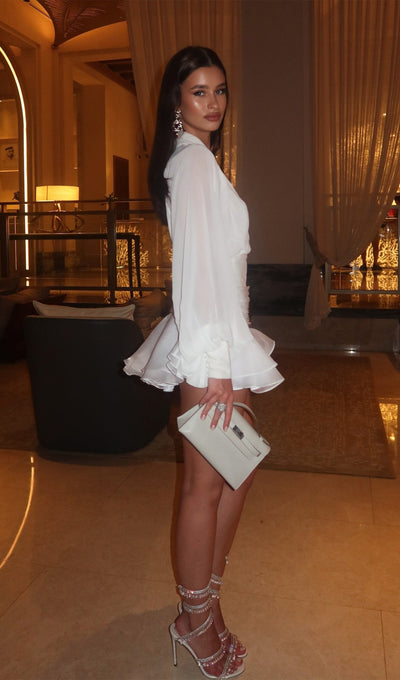 Angelina | Mini Dress with Lantern Sleeves