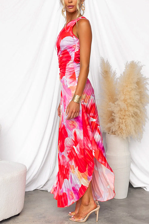 Elestren | Sunset Flower Petal Dress