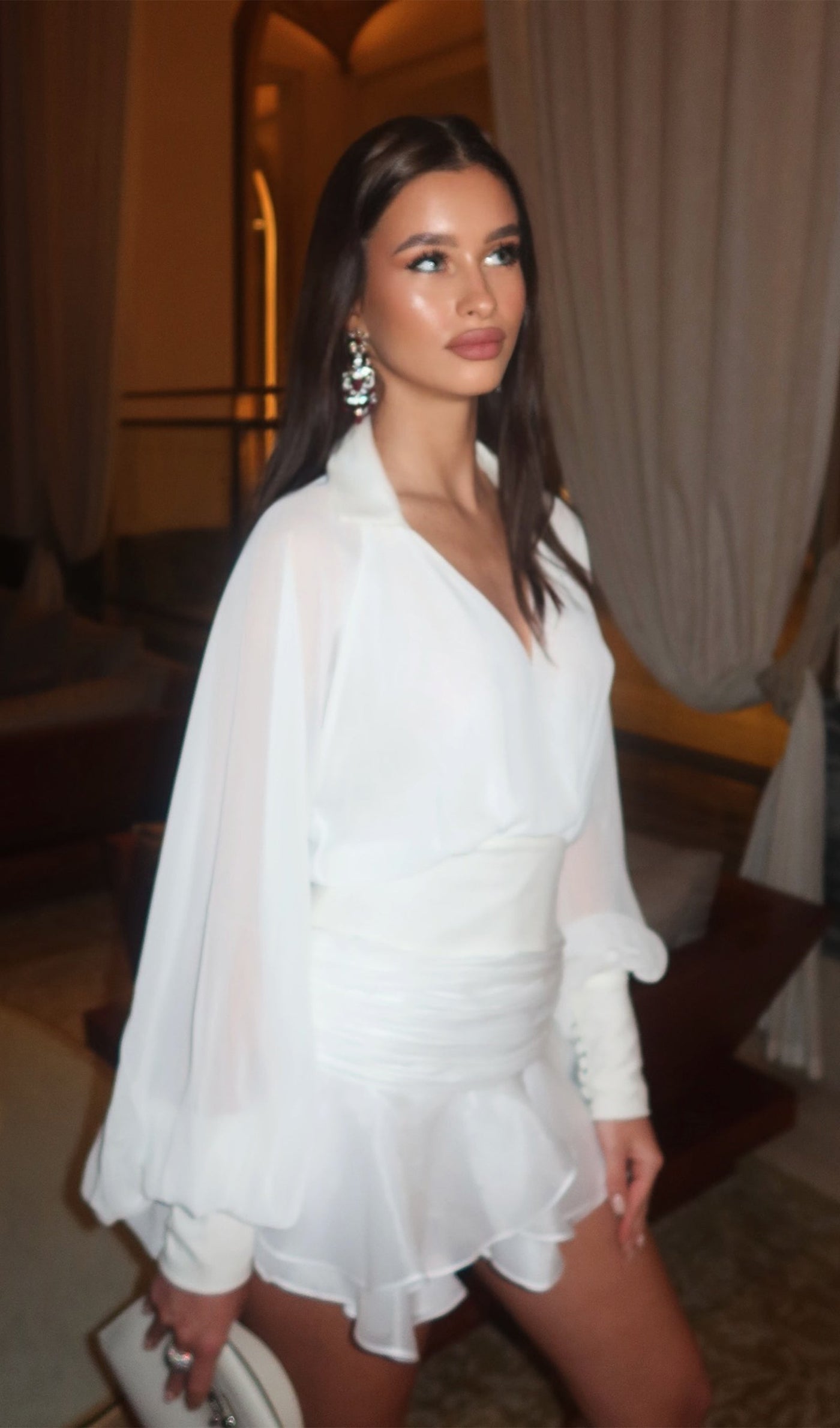 Angelina | Mini Dress with Lantern Sleeves