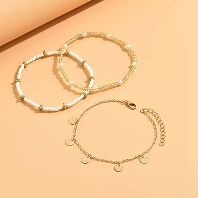 Keridwen | Pearl Accent Multi-Layered Anklet