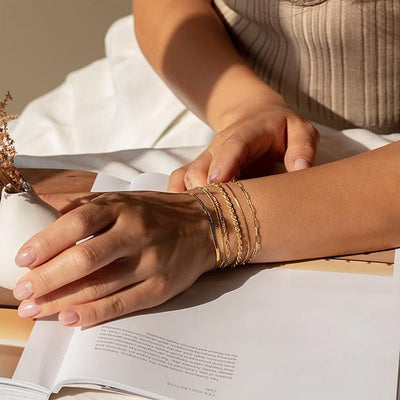 Blodwen | Delicate Gold Layered Bracelet Set