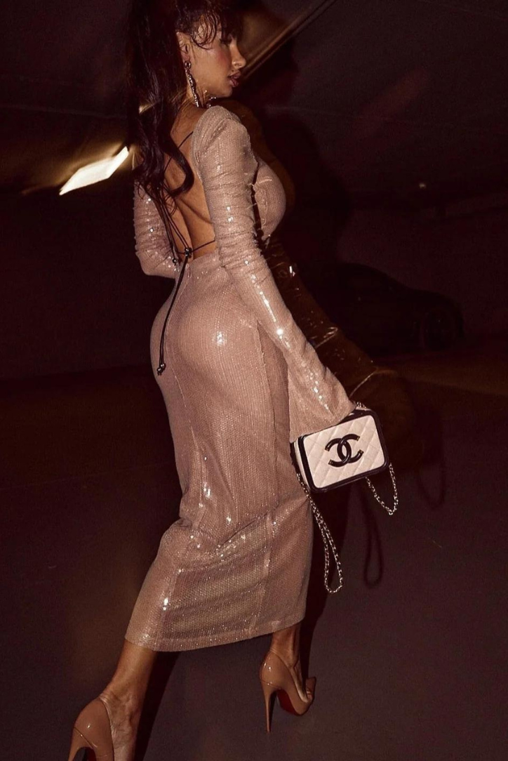 Coraline | Sequin Midi Dress