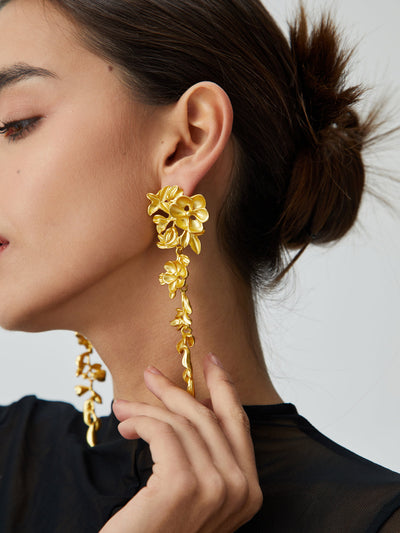 Liana | Flowery Fringe Earrings