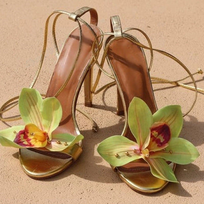 Lailah | Open High Heel Sandals with Cross Straps