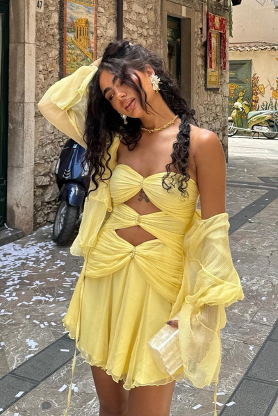 Priya | Mini Dress with Gold Rings