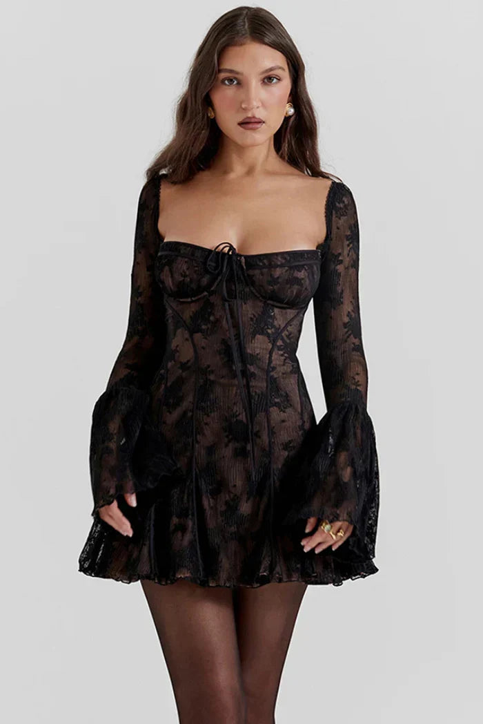 Mabel | Long Sleeve Lace Mini Dress
