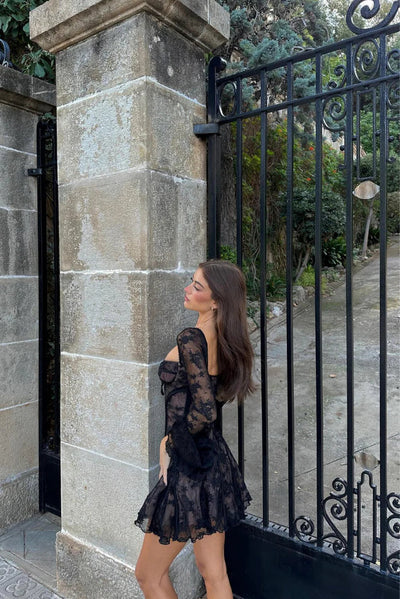 Mabel | Long Sleeve Lace Mini Dress