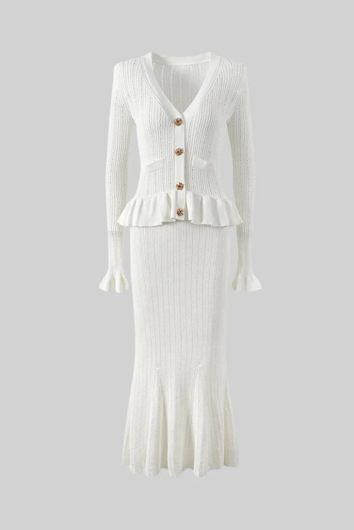 Bonnie | V-neck Knitted Set