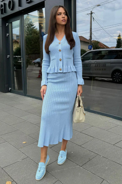 Bonnie | V-neck Knitted Set