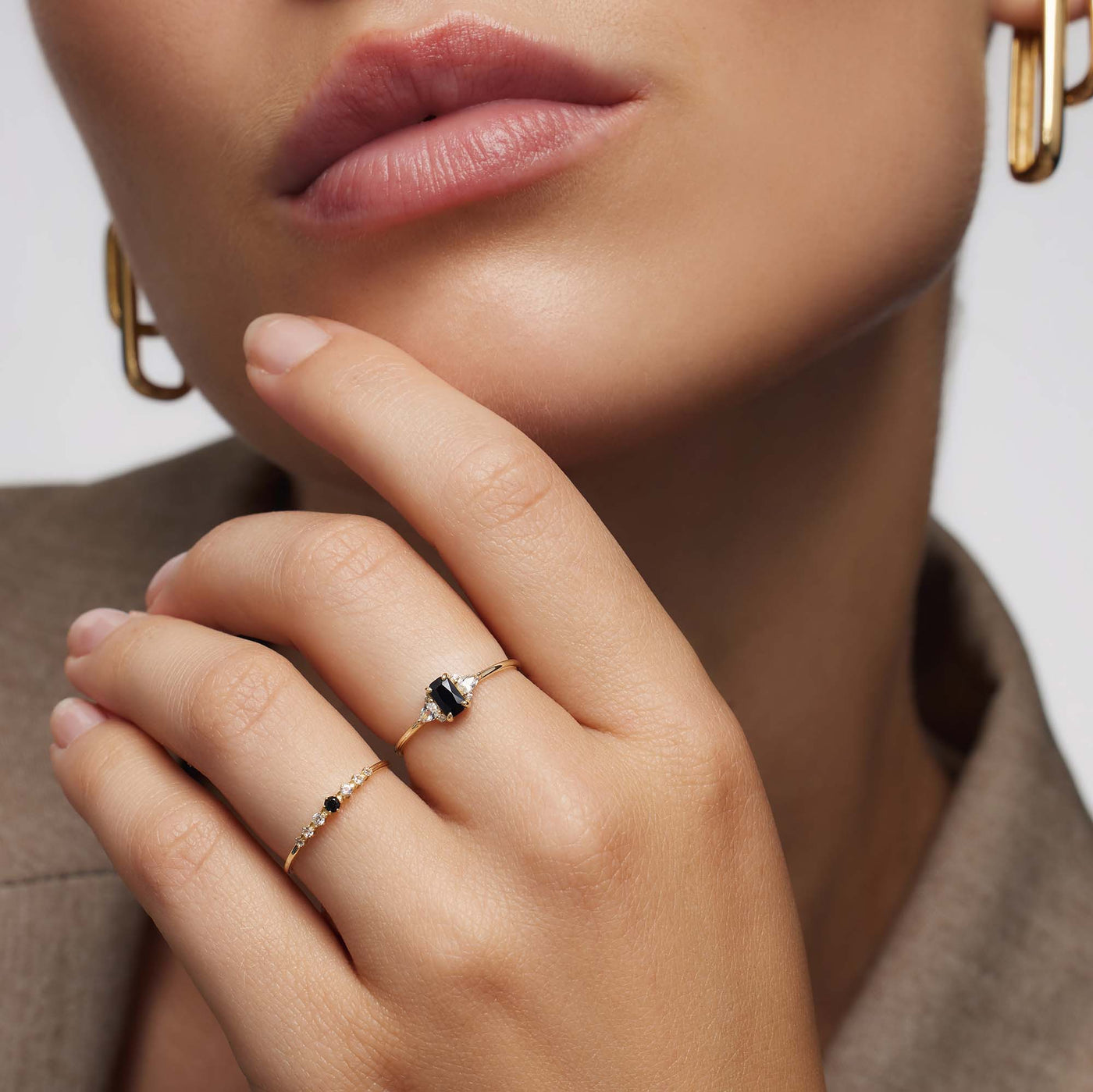 Fenetta | Bold Black Gemstone Accent Ring