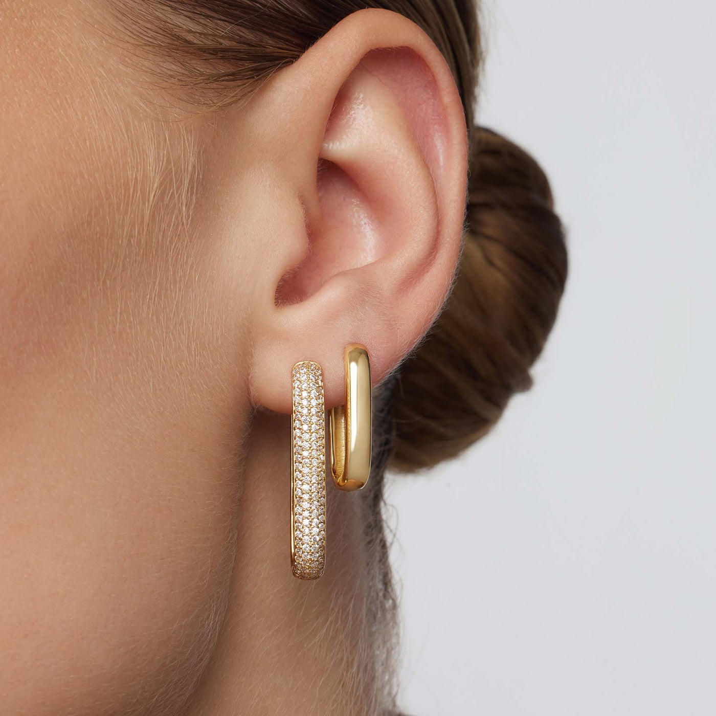 Helisent | Gold Pavé Earrings