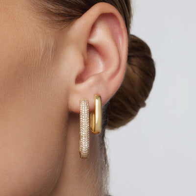 Helisent | Gold Pavé Earrings