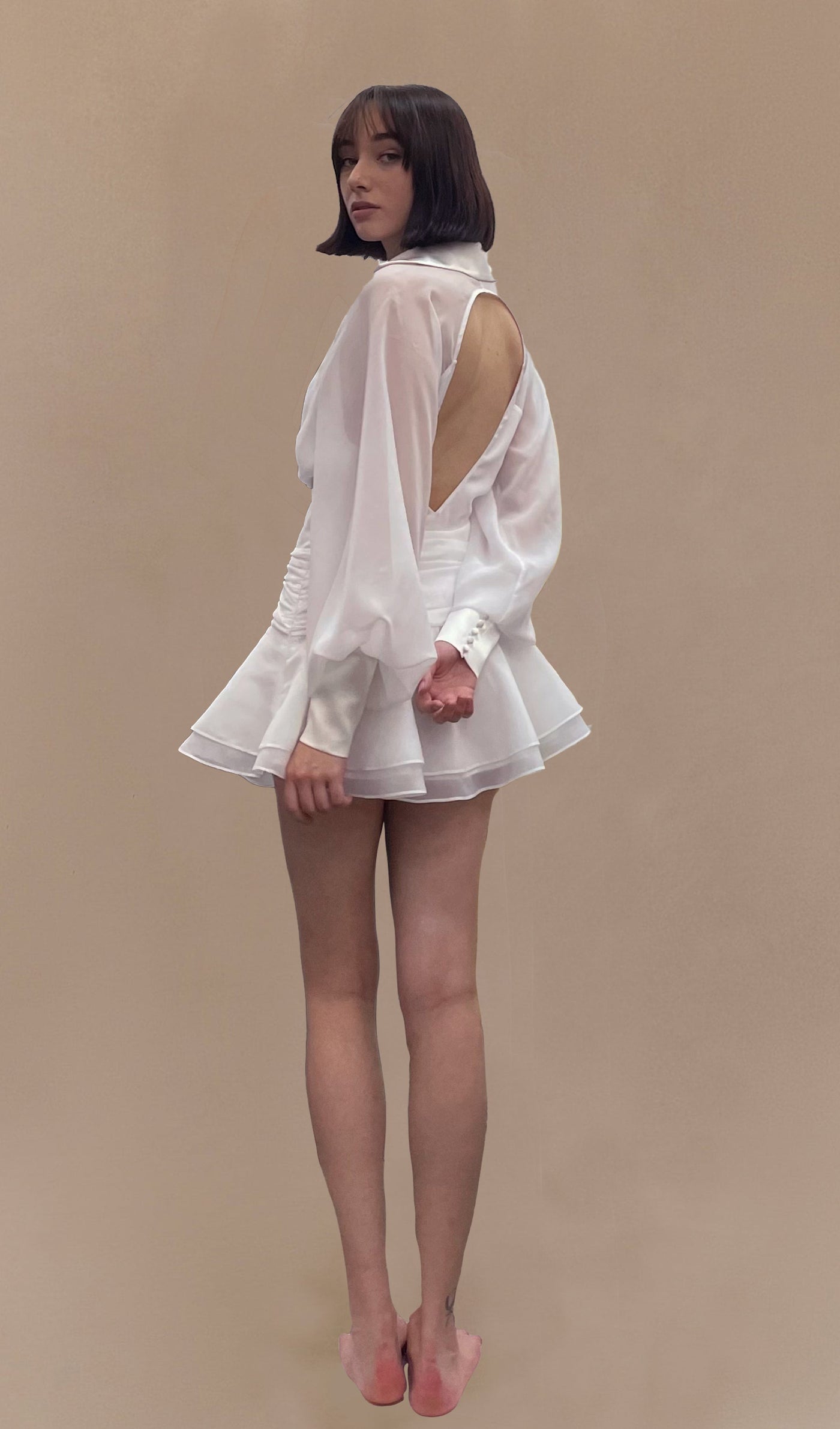 Angelina | Mini Dress with Lantern Sleeves