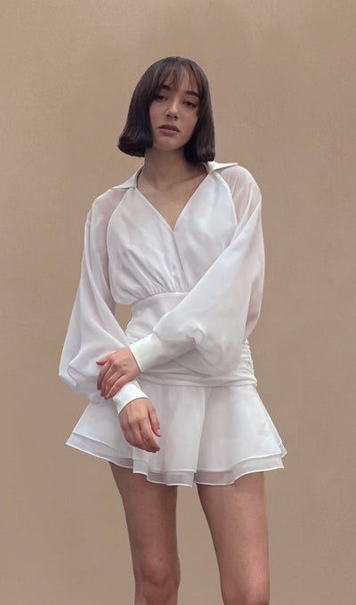 Angelina | Mini Dress with Lantern Sleeves