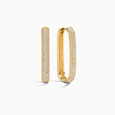 Helisent | Gold Pavé Earrings