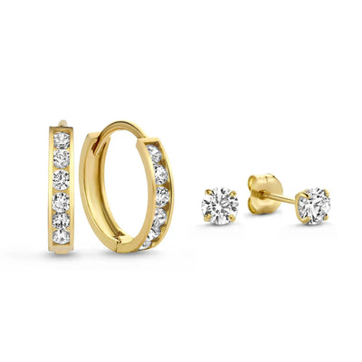 Rivella | Sparkling Hoop and Stud Duo Earrings