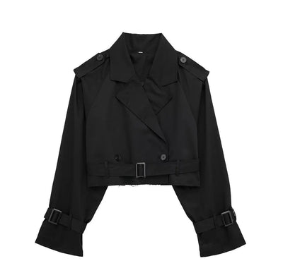 Lylah | Cropped Belted Trench Coat