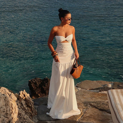 Linda | Maxi dress with hollowed chest