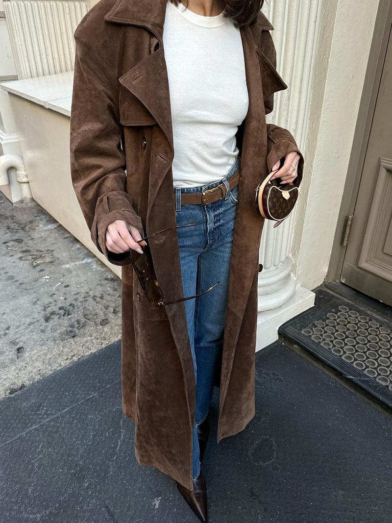 Grevelin | Suede Trench Coat