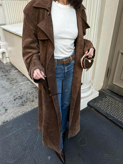 Grevelin | Suede Trench Coat