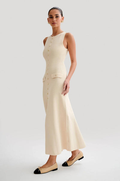 Fiona | Knitted Sleeveless Maxi Dress