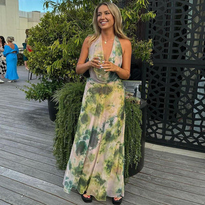 Reign | Backless Halter Maxi Dress