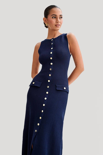 Fiona | Knitted Sleeveless Maxi Dress