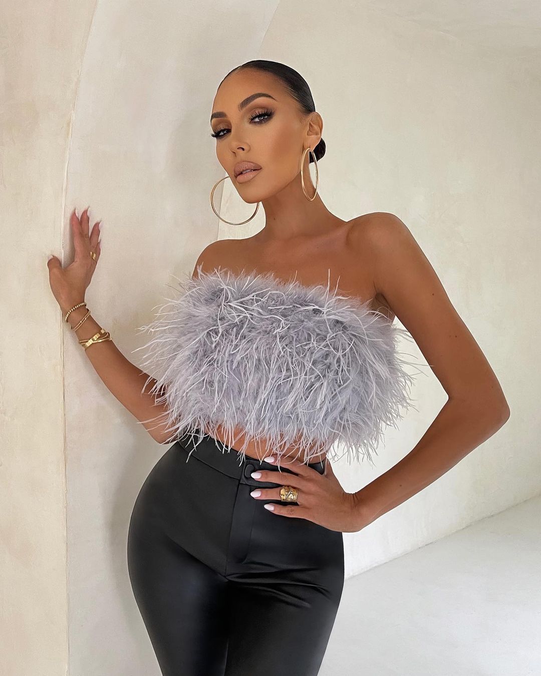 Yara | Elegant Feather Top