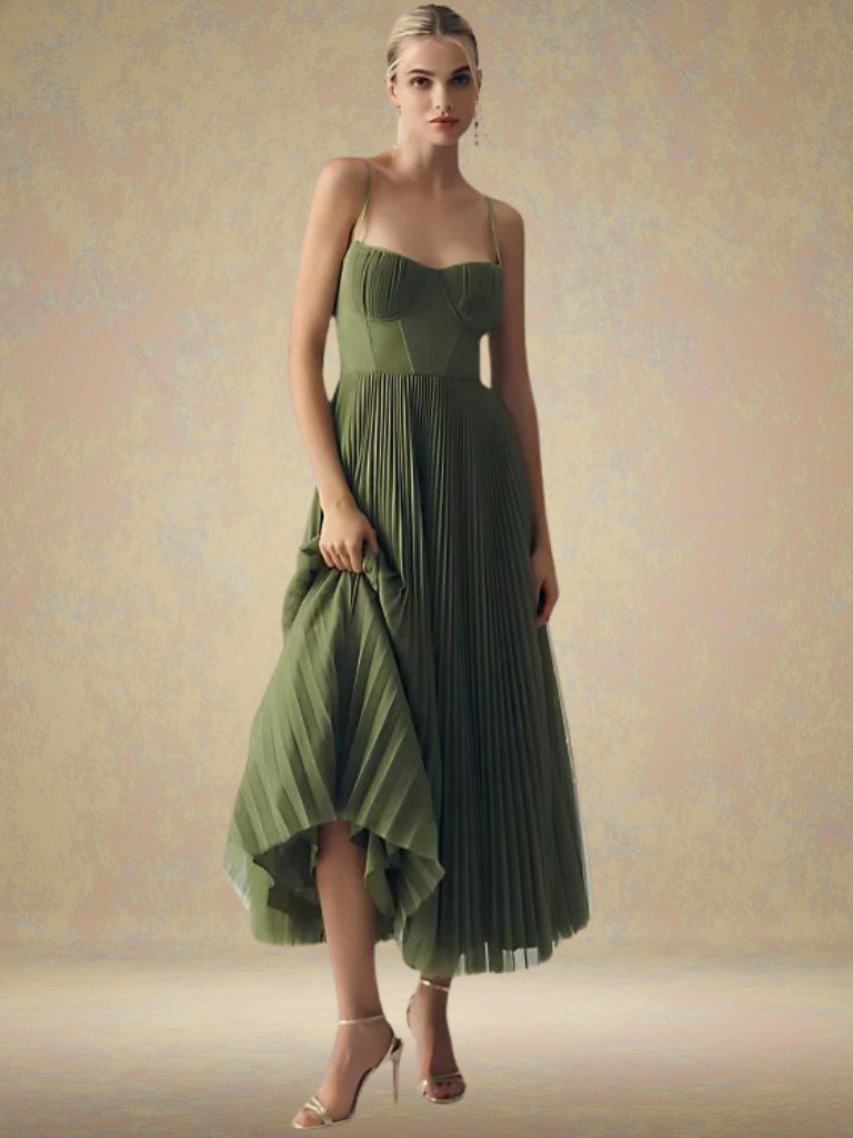 Veronica | Sculpted Pleat Dress