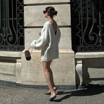 Rosalind | Backless Knit Sweater Dress