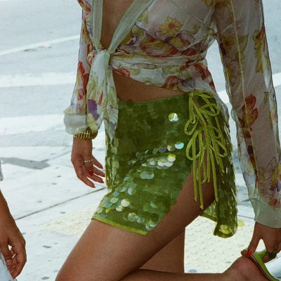 Hadassah | Glitter Sequins Mini Skirt