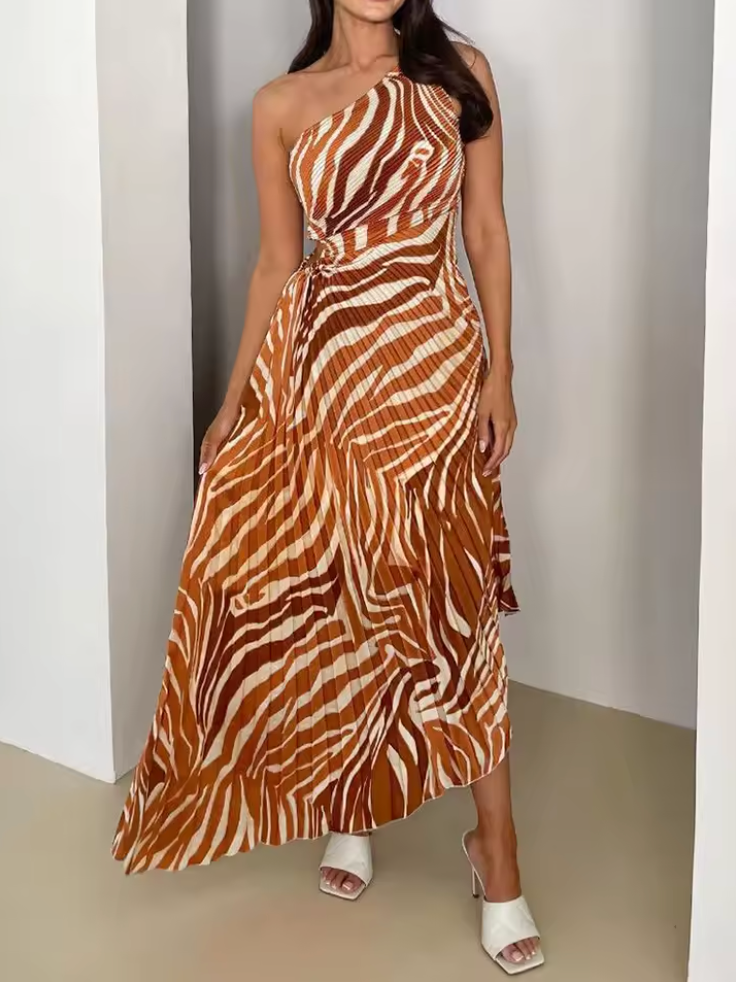 Elestren | Sunset Flower Petal Dress