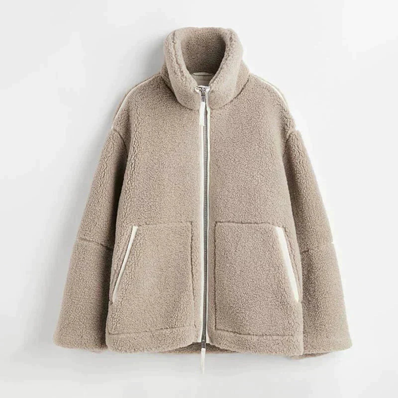 Viloria | Zip-Up Teddy Jacket