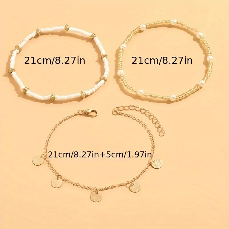 Keridwen | Pearl Accent Multi-Layered Anklet
