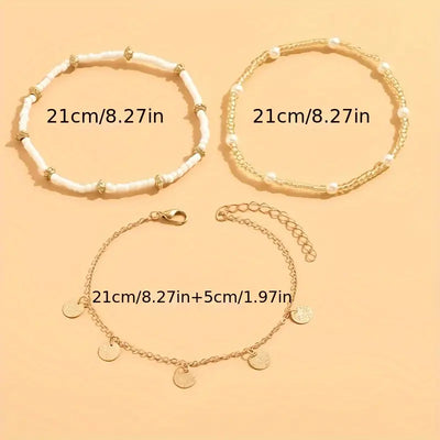 Keridwen | Pearl Accent Multi-Layered Anklet