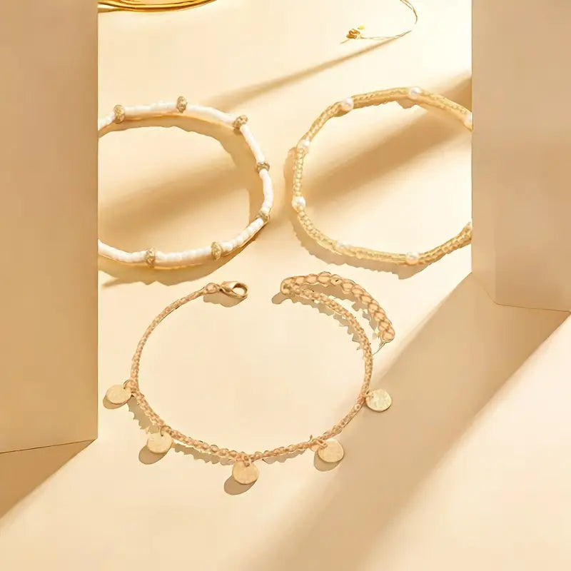 Keridwen | Pearl Accent Multi-Layered Anklet