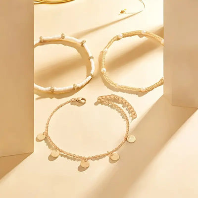 Keridwen | Pearl Accent Multi-Layered Anklet