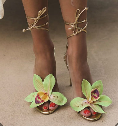 Lailah | Open High Heel Sandals with Cross Straps