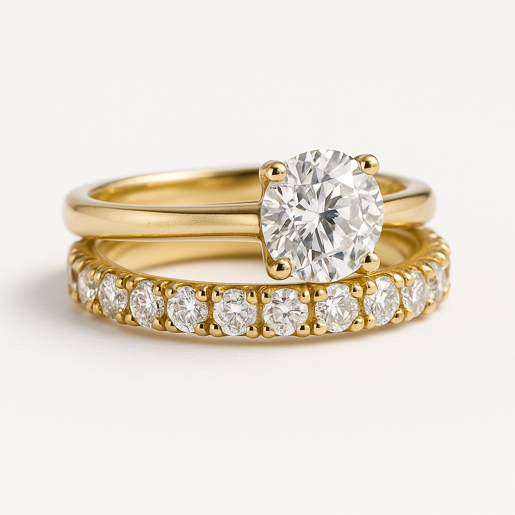 Godiva | Gold Round-Cut Solitaire with Eternity Ring