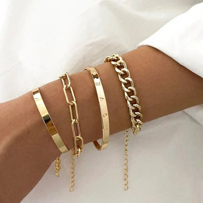 Lunara | Mixed Gold Bangle Bracelet