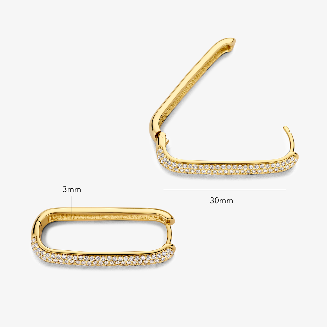 Helisent | Gold Pavé Earrings