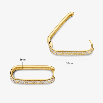 Helisent | Gold Pavé Earrings